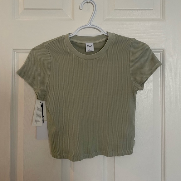 TNA Ribbed Cropped T-Shirt NEW WITH TAG, Size S - Picture 1 of 3